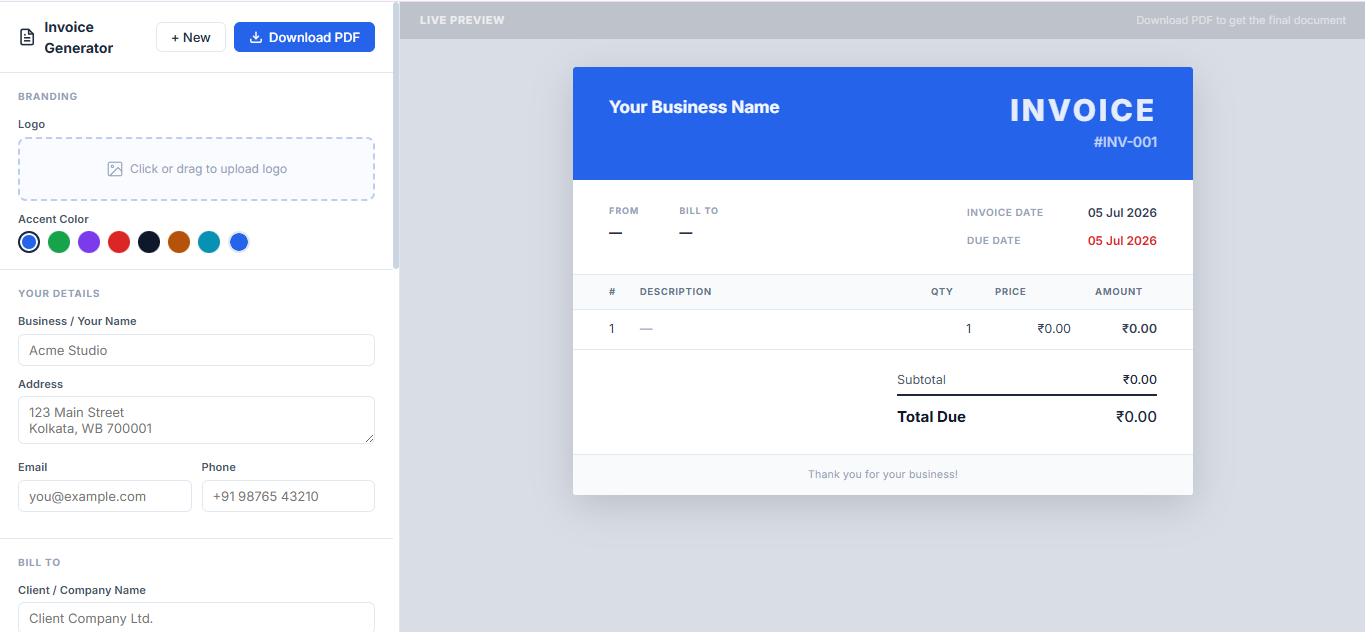 client-invoice-generator-screenshot-image